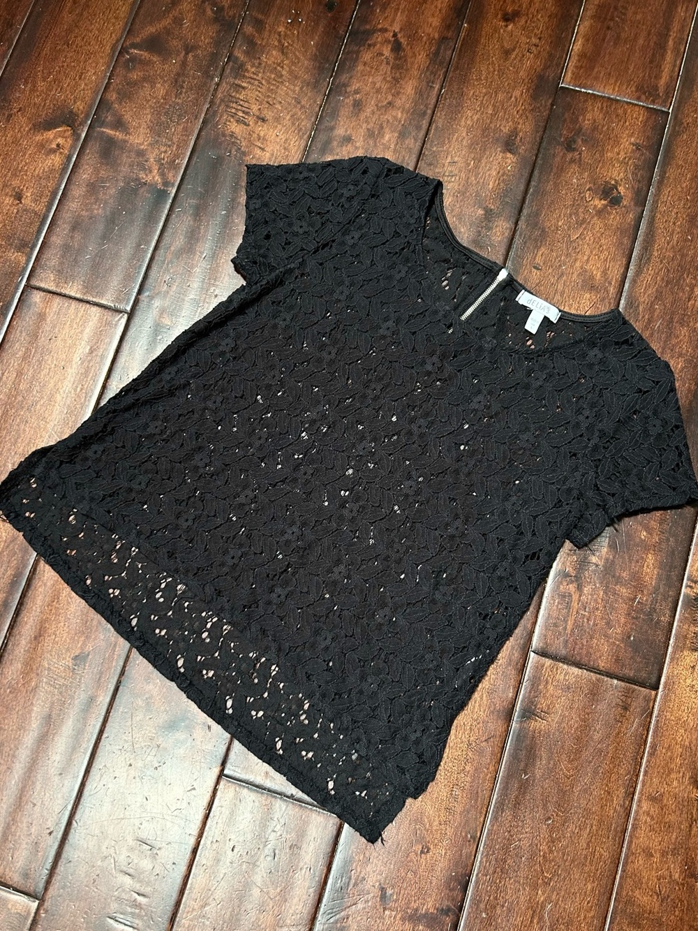 Delia’s - Women’s Black Lace Short Sleeve Top Y2K